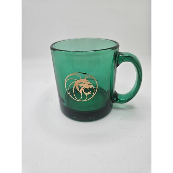 MGM Grand Hotel Green Glass Mug Made in USA - Picture 1 of 6